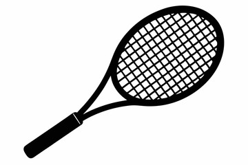 tennis racket line art silhouette vector illustration