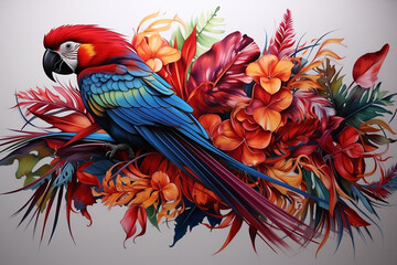 Obraz premium Tropical bird and feather designs
