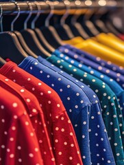 Obraz premium Colorful Shirts on Rack