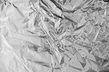 silver aluminium foil texture background crumpled 
