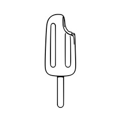 Partially Eaten Popsicle: A Summertime Treat Illustration                                           