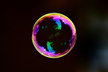 soap bubbles on black background