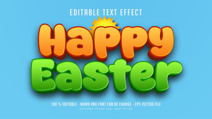 happy easter editable text effect