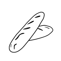 Delicious Hand-Drawn Baguette Illustration  Delicious Bakery Treat                                  