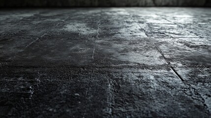 Obraz premium Dark Black Grunge Textured Concrete Stone Wall Background with Rough, Aged, and Weathered Surface for Industrial, Gothic, and Moody Design Aesthetics