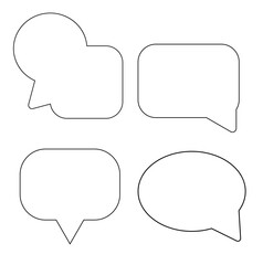 Set of blank empty speech bubbles 
