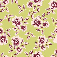 Cute white flowers seamless pattern