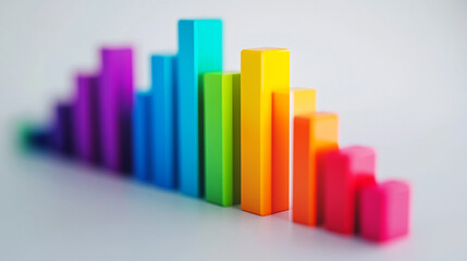 Colorful bars representing data trends in a creative abstract arrangement