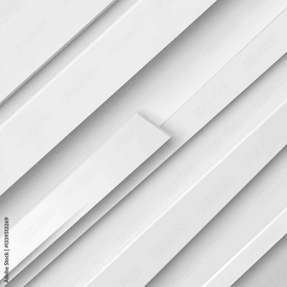 Poster dynamic white geometric pattern with diagonal lines creating depth and shadow for modern design conc