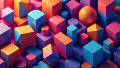 Obraz premium Abstract geometric shapes in repeating sequence, shapes, contemporary