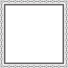 Obraz premium Elegant Black and White Square Frame with Ornamental Design