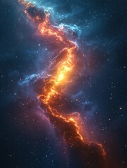Obraz premium Ethereal cosmic river of vibrant nebula flowing through the infinite expanse of starlit space celestial artwork