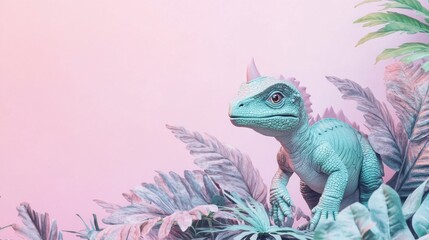 Space Pastel Green View Empty Pink Tiny Prehistoric