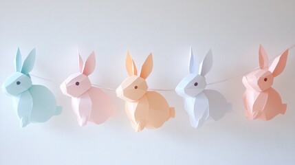 Charming Paper Rabbits Garland for Easter Decor