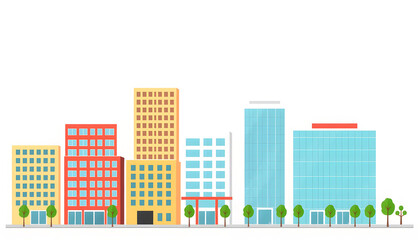 Fototapeta premium Flat vector buildings set , with white tonespng