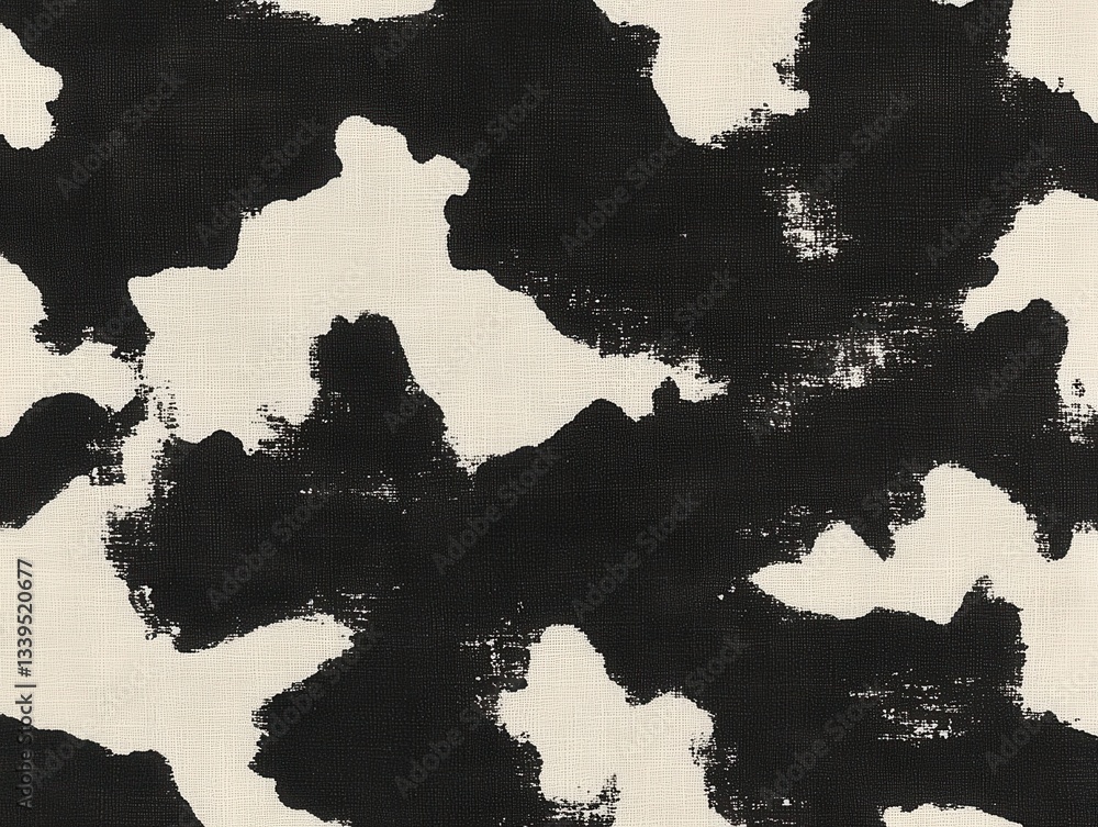 Poster abstract monochrome pattern on canvas with dynamic brushstrokes creating a bold visual texture and m