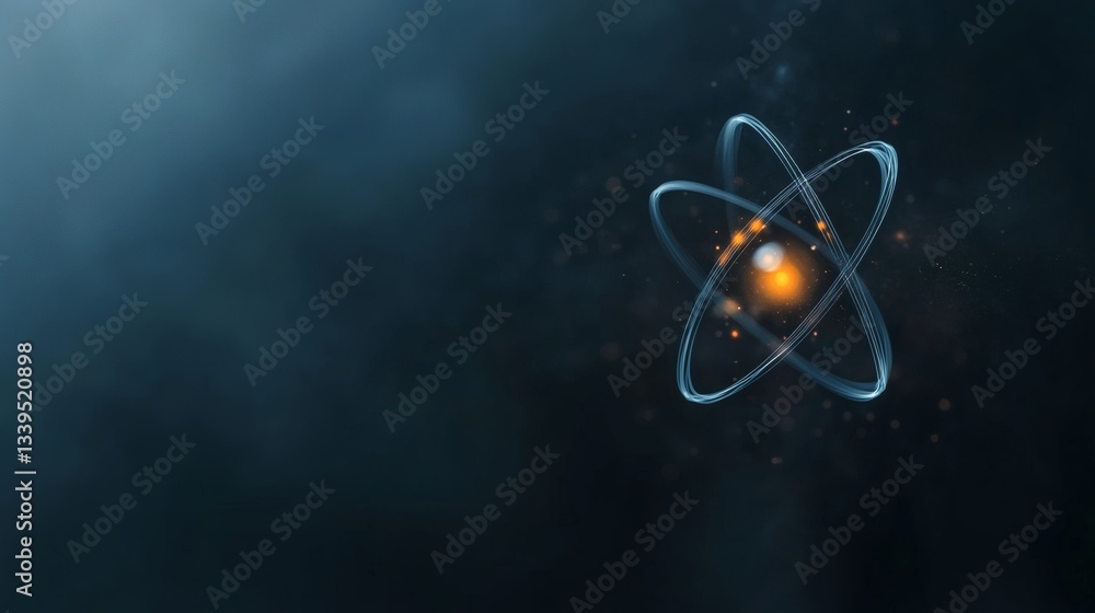 Poster atom's fiery core in cosmos generative ai