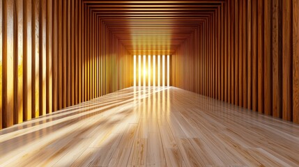 A smooth wooden panel wall with clean, evenly spaced lines, adding warmth and depth to the background.