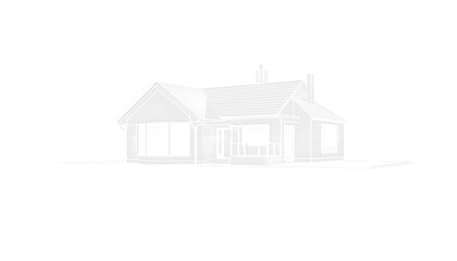 Outline architectural sketch detached tarditional house - vector concept , with white tonespng