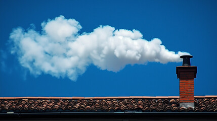 Iconic Vatican chimney emits white smoke, heralding a new Pope's election. Global symbol of faith and tradition.