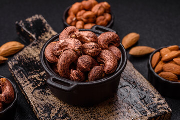 Cashew nuts in shell in bowl