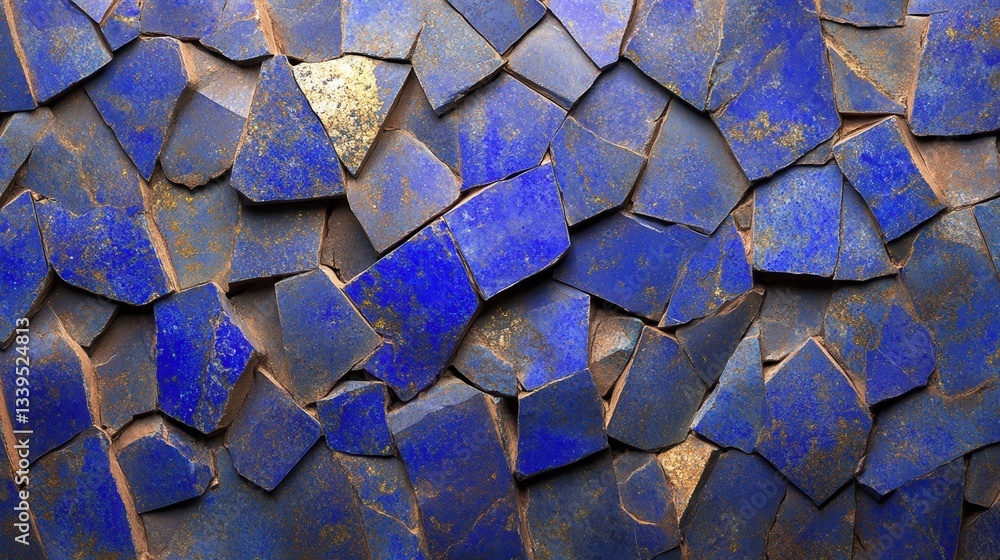 Poster captivating mosaic of vibrant lapis lazuli tiles creating an artistic textured background with rich 