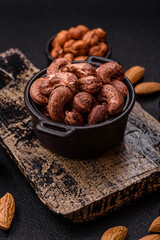 Cashew nuts in shell in bowl