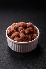 Cashew nuts in shell in bowl