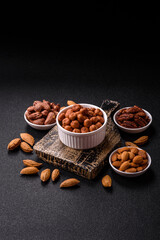 Raw hazelnuts without shells in a bowl