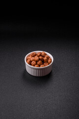 Raw hazelnuts without shells in a bowl