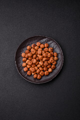 Raw hazelnuts without shells in a bowl