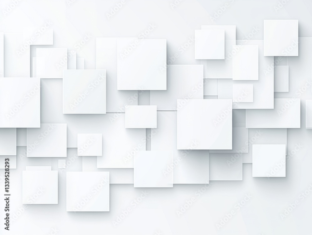 Poster minimalist white square abstract background with subtle shadows for modern designs and clean present