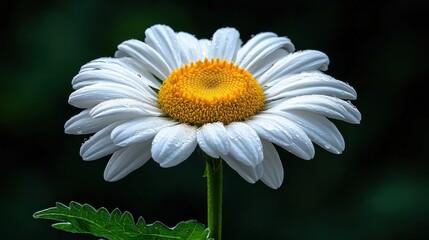 Fototapeta premium A white flower with yellow centers is in the foreground