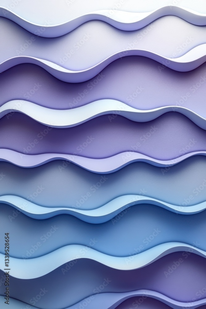 Poster gentle pastel waves cascade in a serene gradient creating a calming and visually appealing abstract 
