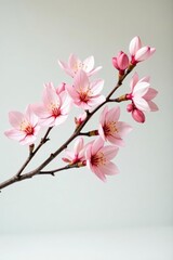 Obraz premium Branches in a minimalist studio setup on white background, studio, branch, minimalist