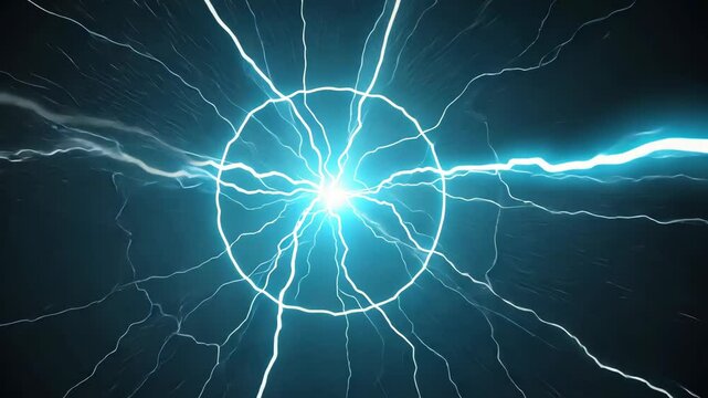 Electric plasma effect with blue energy lines, perfect for technology, sci-fi, power and World Energy Day