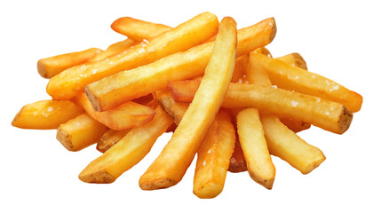 french fries on white background