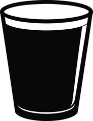 Drawing of a Glass Silhouette Vector Design, Glass Icon