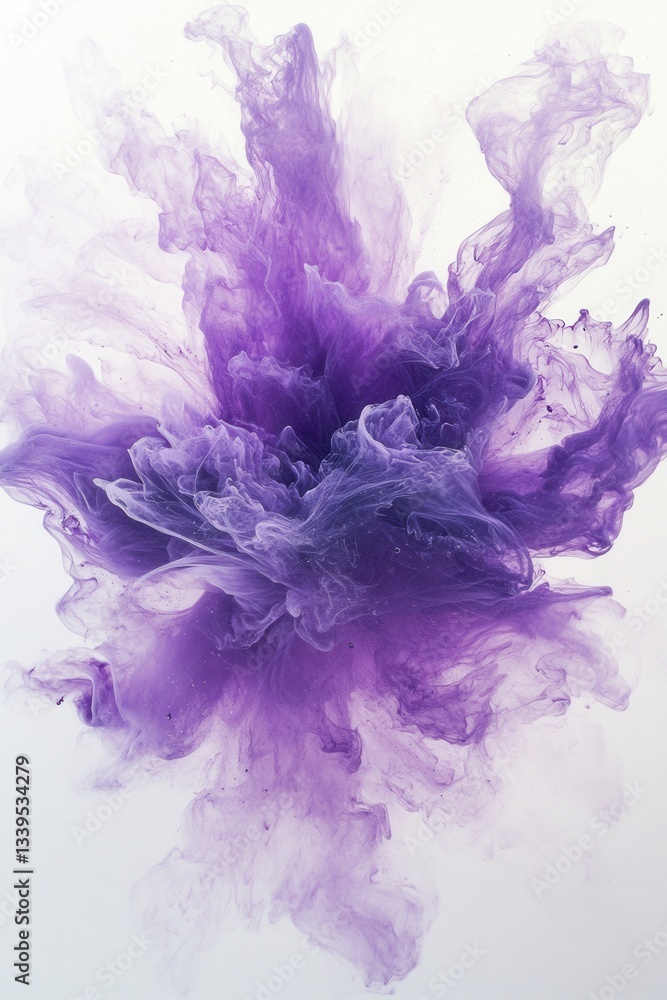 Aufkleber ethereal purple ink cloud swirling in water creating a mesmerizing and dynamic abstract composition 