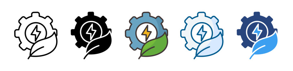 Green Technology Icon Set Multiple Style Collection