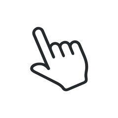 Obraz premium Line Art Illustration of a Hand with an Extended Finger, Representing Clicking, Tapping, or Selecting Something