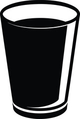 Drawing of a Glass Silhouette Vector Design, Glass Icon