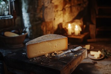 Cheese Display with Cozy Ambiance