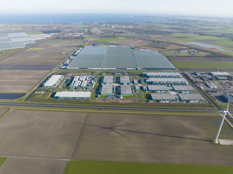 aerial views of hyper scaler, North Holland, The Netherlands.