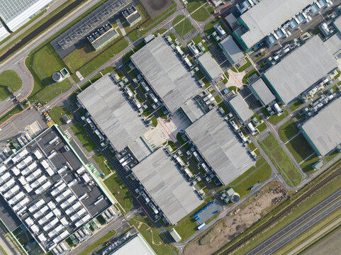aerial views of hyper scaler, North Holland, The Netherlands.