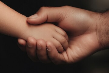 A child&acirc;&euro;&trade;s small hand being held by a parent, showing the tenderness and protection that comes with nurturing a young life.