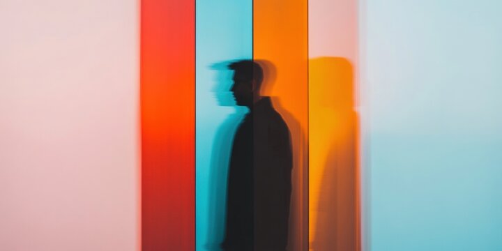 Chromatic Identity Flux Blurred Personal Transformation Visual for Gen Z Mental Health, Digital Wellness and Psychological Exploration Narratives