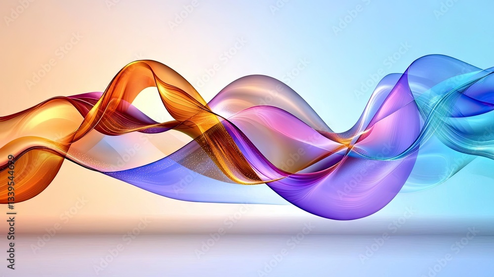 Poster a vibrant purple flowing wave background with soft light and gradient shading.