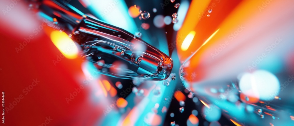Poster hyper-dynamic industrial ai futuristic robotic manufacturing visualization with chromatic lens flare