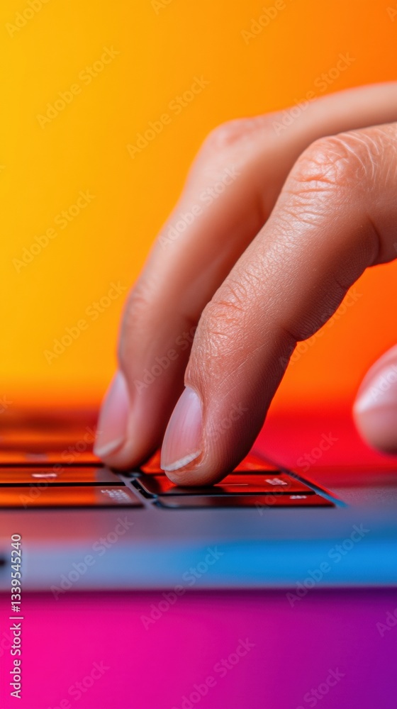 Fototapete vibrant digital creator workflow next-gen minimalist keyboard interface capturing gen z content prod
